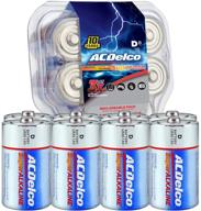 🔋 acdelco 8-count d batteries: maximum power super alkaline with 7-year shelf life - recloseable packaging logo