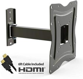 img 1 attached to 📺 UL Certified Full Motion TV Wall Mount: Tilt, Swivel & HDMI Cable Included for 10"-50" Flat-Panel TVs