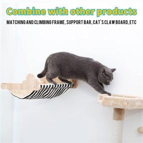 img 2 attached to 🐱 Beewarm Cat Wall Bed Hammock Mounted - Lifetime Replacement, Holds up to 40 lbs - Black Stripe: A Secure and Stylish Haven for Your Feline Friend