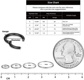 img 1 attached to Кольцо для пирсинга из нержавеющей стали WBRWP с шарниром, кольцо для носа.
