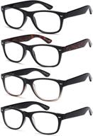 универсальные брендовые очки gamma ray для чтения - 4 пары стильных цельнозводов для мужчин и женщин - 2,50 кратное увеличение. логотип