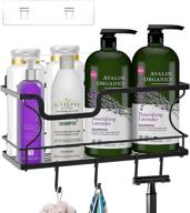 🚿 multifunctional wall mounted shower organizer: no drilling, adhesive, stainless steel, 1 tier, black - perfect for bathroom, kitchen, and pantry organization and storage logo