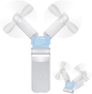 🌬️ cellet 2-in-1 portable handheld mini fans: usb rechargeable, lightweight - ideal for home, office, summer, travel, and outdoor activities (white) logo