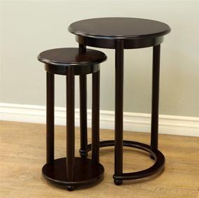 img 3 attached to Стильный и компактный комплект столов Frenchi Home Furnishing Round Nesting Table, 2 штуки