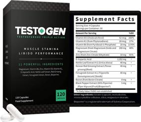 img 3 attached to 💪 Testogen Testosterone Booster: Natural Male Vitality Supplement to Combat Low Testosterone, Fight Fatigue, Support Weight Control, Increase Muscle Growth & Boost Libido - 120 Caps