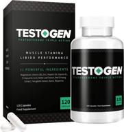 💪 testogen testosterone booster: natural male vitality supplement to combat low testosterone, fight fatigue, support weight control, increase muscle growth & boost libido - 120 caps logo
