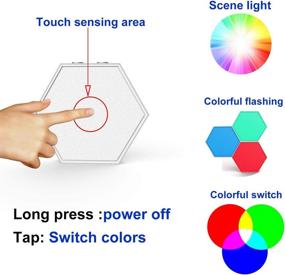 img 2 attached to SELFILA Hexagon RGB Lights: Modular Touch-Sensitive Wall Light Panel for DIY Gaming Room Decor, Multicolor Lamp with Hexagonal Splicing, Honeycomb Lights