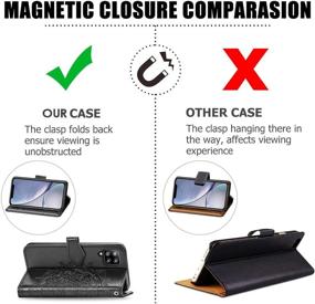 img 1 attached to 📱 Mandala Black Galaxy A42 5G Flip Case | Mavis's Diary | Wallet Cover with Styluses, Tempered Glass Screen Protector, and Card Slots | Compatible with Samsung Galaxy A42 5G