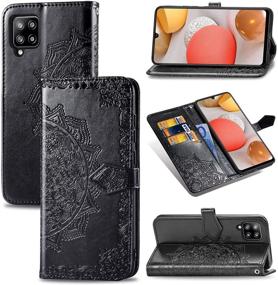 img 3 attached to 📱 Mandala Black Galaxy A42 5G Flip Case | Mavis's Diary | Wallet Cover with Styluses, Tempered Glass Screen Protector, and Card Slots | Compatible with Samsung Galaxy A42 5G