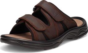 img 4 attached to Propet Mens Slide Sandal Brown Men's Shoes