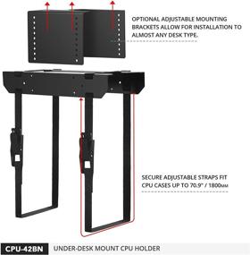 img 2 attached to Регулируемый ремень компьютерного крепления для ПК-башен - держатель Penn Elcom под столом, подходит для размеров до 71 дюйма.