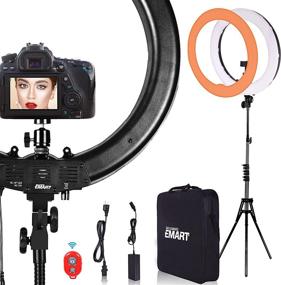 img 4 attached to 📸 EMART 18inch LED Ring Light with Tripod Stand and Phone Holder – Ideal for Photography, Video Studio, Makeup, Selfies and More!