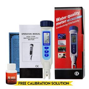 img 1 attached to Pen Type Salinity & Temperature Meter: Ultimate NaCl Salt Water Quality Tester for Saltwater Aquariums, Hydroponics, and Food Processing