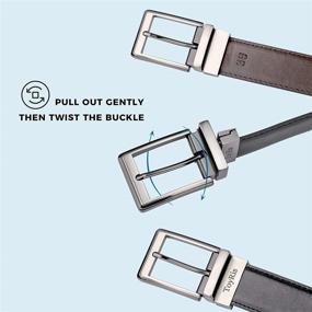 img 3 attached to 👔 Classic Buckle Men's Accessories and Belts - Reversible Leather Collection by ToyRis