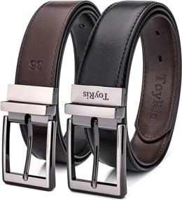 img 4 attached to 👔 Classic Buckle Men's Accessories and Belts - Reversible Leather Collection by ToyRis