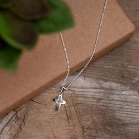 img 3 attached to 💝 Stunning Silver Plated Mustard Seed Open Cross Pendant Necklace for Girls - Perfect Jewelry Gift in a Charming Gift Box