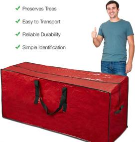 img 1 attached to 🎄 ProPik Christmas Tree Storage Bag, ideal for 7 ft. Tall Disassembled Trees, 45" x 15" x 20", Holiday Storage Case with Handles and Sleek Zipper in Red - Perfect Xmas Storage Container