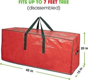 img 3 attached to 🎄 ProPik Christmas Tree Storage Bag, ideal for 7 ft. Tall Disassembled Trees, 45" x 15" x 20", Holiday Storage Case with Handles and Sleek Zipper in Red - Perfect Xmas Storage Container