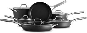 img 4 attached to 🍳 Black Calphalon Premier Hard-Anodized Nonstick Cookware Set - 11-Piece Collection