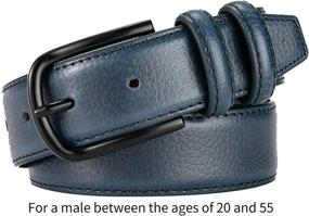 img 3 attached to 👔 Premium Leather Single Classic Business Men's Belt - Fashionable Accessories