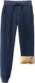 img 4 attached to Duyang Women's Cozy Sherpa-Lined Sweatpants: Stylish and Comfortable Jogger Harem Pants for Extra Warmth