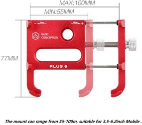 img 3 attached to 🚲 XOSS Bike Cellphone Holder: Adjustable Aluminium Alloy Mount for Mountain Bikes and Highway Vehicles (Black Plus 6)