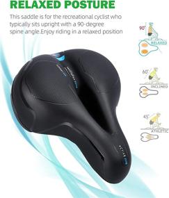 img 3 attached to WOHOOH Bike Seat: Waterproof Comfort for Men and Women with Taillight - Universal Fit, Shock Absorbing, Memory Foam Gel Cushion with Mounting Wrench & Allen Key