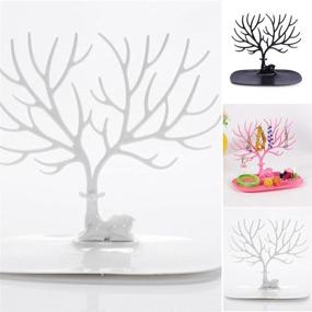 img 2 attached to 🕊️ YFLY Vintage Bird Tree Stand Jewelry Display: Necklace Earring Bracelet Holder Organizer Rack Tower