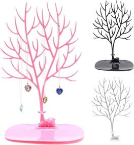 img 1 attached to 🕊️ YFLY Vintage Bird Tree Stand Jewelry Display: Necklace Earring Bracelet Holder Organizer Rack Tower