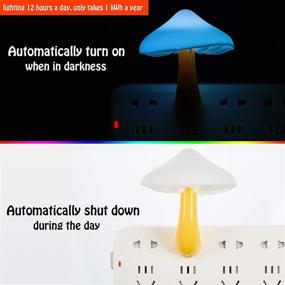 img 1 attached to 🍄 Mushroom Night Light - Mini LED Plug-in Lamp with 7-Color Changing Magic - Pretty Mushroom-Shaped Nightlight for Adults and Kids - Ideal for Thanksgiving and Christmas