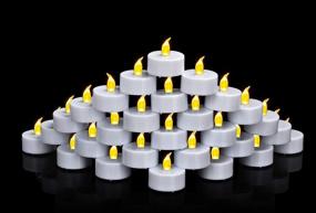 img 4 attached to Pack of 50 Flameless Tea Lights Candles, Warm Yellow LED Battery Operated Flickering Candles, Ideal for Party, Wedding, Birthday, Gifts, and Home Decoration