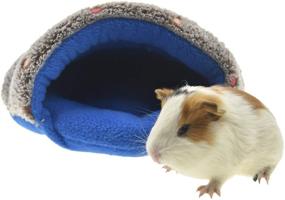 img 2 attached to 🐹 Cozy Fleece Guinea Pig Cave Slipper Bed for Small Animals: Hamsters, Sugar Gliders, Chinchillas, Rats - Snuggle Sack Hideout for Cage