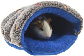 img 3 attached to 🐹 Cozy Fleece Guinea Pig Cave Slipper Bed for Small Animals: Hamsters, Sugar Gliders, Chinchillas, Rats - Snuggle Sack Hideout for Cage