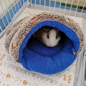 img 1 attached to 🐹 Cozy Fleece Guinea Pig Cave Slipper Bed for Small Animals: Hamsters, Sugar Gliders, Chinchillas, Rats - Snuggle Sack Hideout for Cage