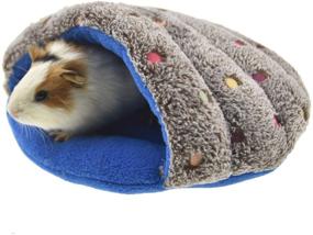 img 4 attached to 🐹 Cozy Fleece Guinea Pig Cave Slipper Bed for Small Animals: Hamsters, Sugar Gliders, Chinchillas, Rats - Snuggle Sack Hideout for Cage