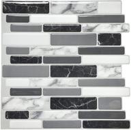 art3d 12x12 peel & stick kitchen backsplash tile - marble grey (6 sheets) логотип