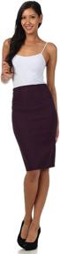 img 2 attached to 💃 Stylish and Sleek: Sakkas Petite High Waist Stretch Pencil Skirt with Flattering Shirred Waist Detail