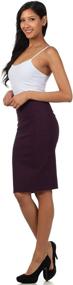 img 1 attached to 💃 Stylish and Sleek: Sakkas Petite High Waist Stretch Pencil Skirt with Flattering Shirred Waist Detail