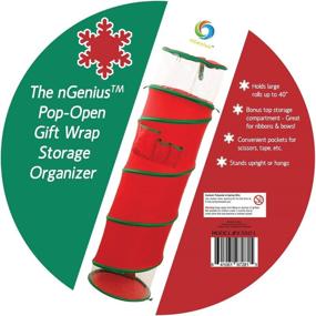 img 1 attached to 🎁 Hanging Pop Open Gift Wrap Storage Organizer - Large Size, for Rolls up to 40 inches