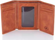 premium stealth mode trifold blocking brown men's wallet: stylish & secure money organizer logo