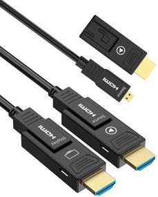 img 4 attached to Высокопроизводительный HDMI-кабель BIFALE Fiber 2.0b - 33 фута | 4К HDR 60 Гц, RGB, ARC, HDCP2.2, 18 Гбит/с | Оптический HDMI-кабель совместим с UHD TV, монитором, компьютером, Xbox 360, PS5 PS4, Blu-ray | Двойной микро HDMI - 10 метров