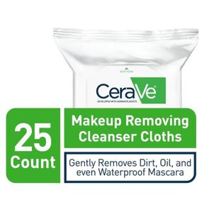 img 3 attached to 🧼 CeraVe Makeup Removing Cleanser Cloths: Powerful Makeup Wipes for Dirt, Oil, & Waterproof Makeup - Fragrance Free, 25 Count