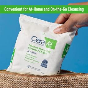 img 2 attached to 🧼 CeraVe Makeup Removing Cleanser Cloths: Powerful Makeup Wipes for Dirt, Oil, & Waterproof Makeup - Fragrance Free, 25 Count