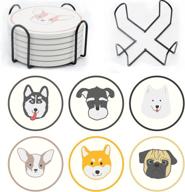 🐾 cartoon ceramic coasters: super absorbent & stylish protectors logo