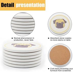 img 1 attached to 🐾 Cartoon Ceramic Coasters: Super Absorbent & Stylish Protectors