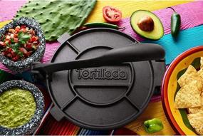 img 3 attached to 🌮 Tortillada – Authentic 10 inch Cast Iron Tortilla Press with Recipes E-Book & 100 x Parchment Paper: Create Delicious Homemade Tortillas