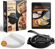 🌮 tortillada – authentic 10 inch cast iron tortilla press with recipes e-book & 100 x parchment paper: create delicious homemade tortillas логотип