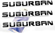 set of 3x oem black suburban nameplate emblems – alloy letter badges for gm suburban with glossy shiny finish logo