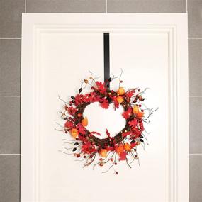 img 2 attached to 🍂 Hanizi 18-Inch Lighted Fall Front Door Wreath: Timer-Operated Autumn Harvest Decoration for Thanksgiving, Indoor/Outdoor Use, Battery Powered