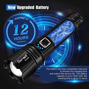 img 1 attached to 🔦 Goreit 10000 Lumen Rechargeable Flashlight: Super Bright Handheld Flash Light for Camping & Emergencies